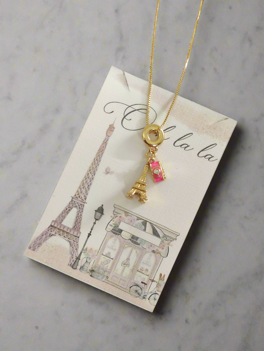 Paris at First Click Charm Necklace