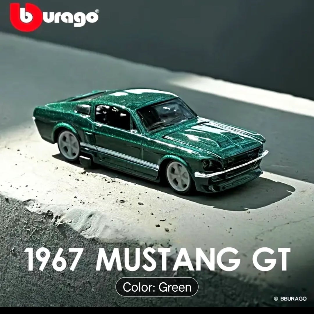 Official Bburago 46 1967 Ford Mustang GT - 1 : 64 Diecast Scale Model