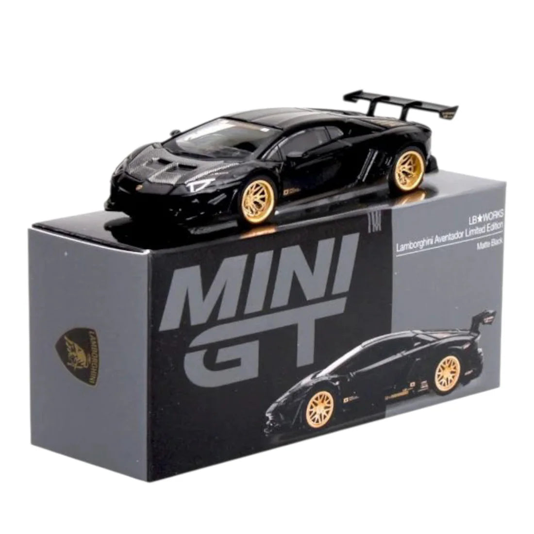 Mini GT Imported Code 1087 - Lamborghini Aventador Limited Edition Matte Black