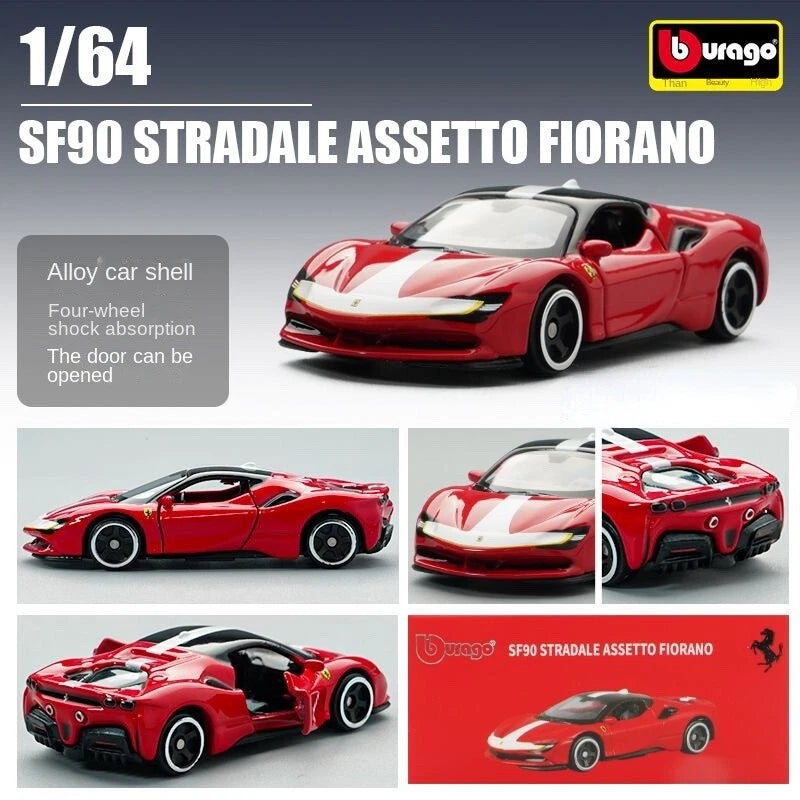 Official Bburago SF90 Stradale Fiorano - 1 : 64 Diecast Scale Model