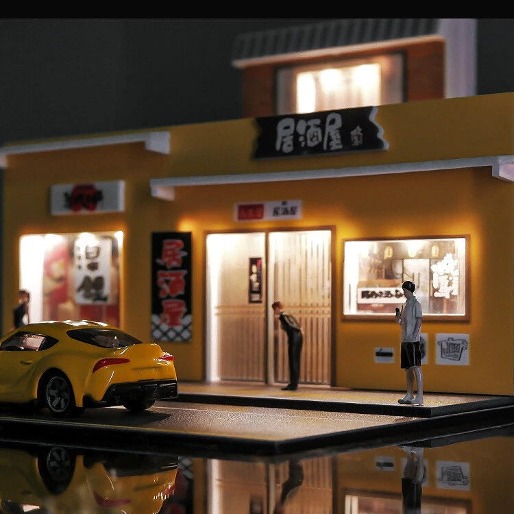 3D Printed Street Side Japanese-style Ramen Shop Sushi Shop Diorama Garage for Car - Scale 1:64 (No Cod Allowed On This Product) - Prepaid Orders Only