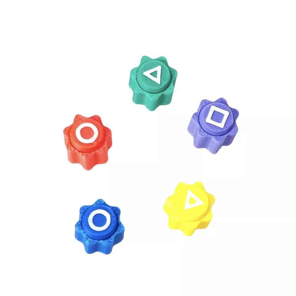 Traditional Korean Gonggi Game Set of 5 Coloured PVC Playing Pieces with Storage Box
