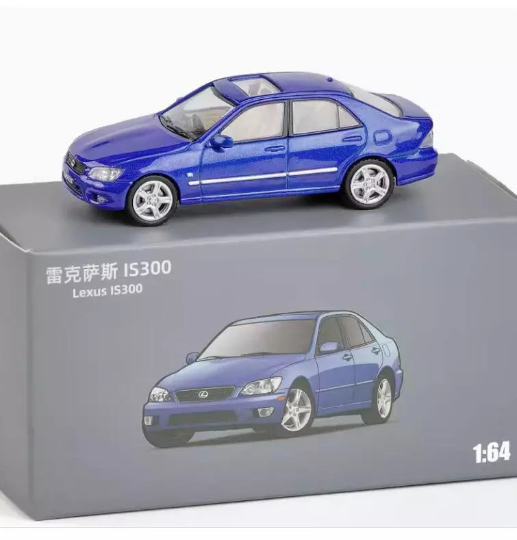 JKM 1:64 Lexus IS300 Diecast Metal Model Car Collection - Blue