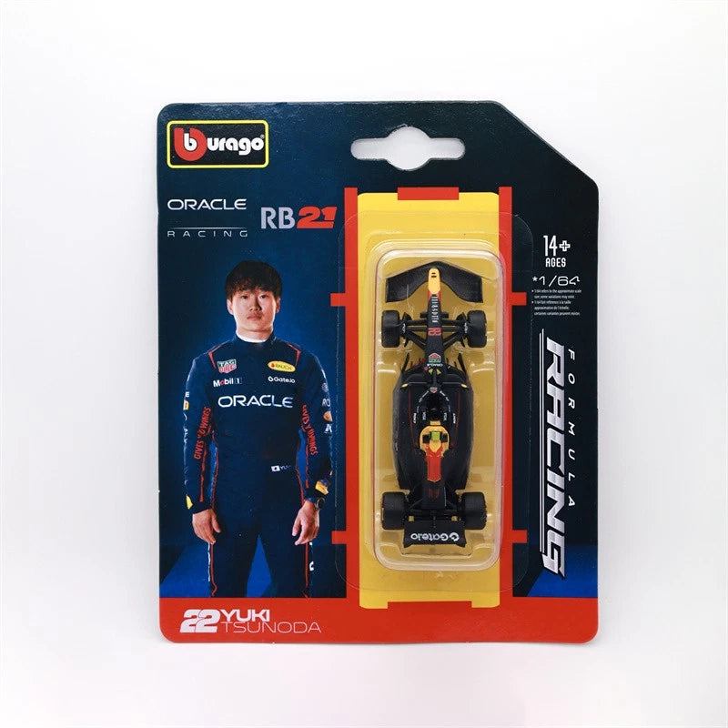 Official Bburago Formula Racing 1 : 64 Diecast Scale Model - Oracle Red Bull Racing RB21 22 Yuki Tsunoda