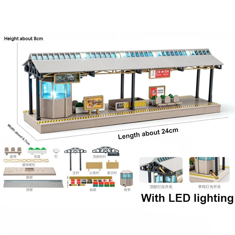 Railway Center Diorama With Lights for 1:64 Diecast Models - No Figures Included (No Cod Allowed On This Product) - Prepaid Orders Only
