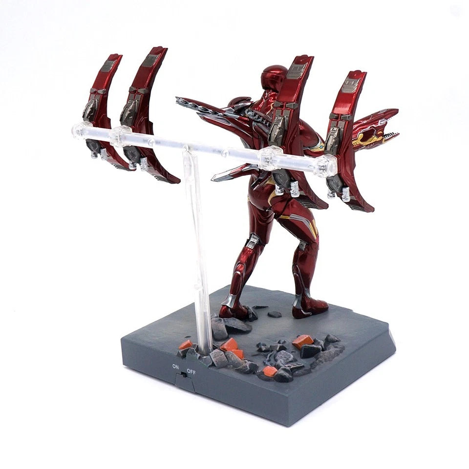 Marvel Studios Avengers infinity War : 10th Anniversary Series The infinity Saga iron Man Mark L MK50 Hand Floating Gun With Platform Figure Set by ZD Toys (Size-9.8 Inch)