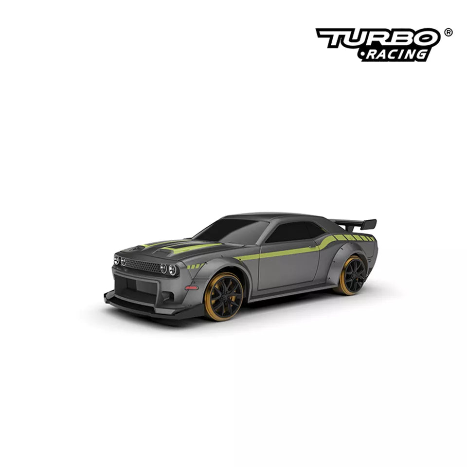 Turbo Racing 1:76 Scale C65 Drift RC Car with Gyro Mini Full Proportional Green Car (No Cod Allowed On This Product) - Prepaid Orders Only