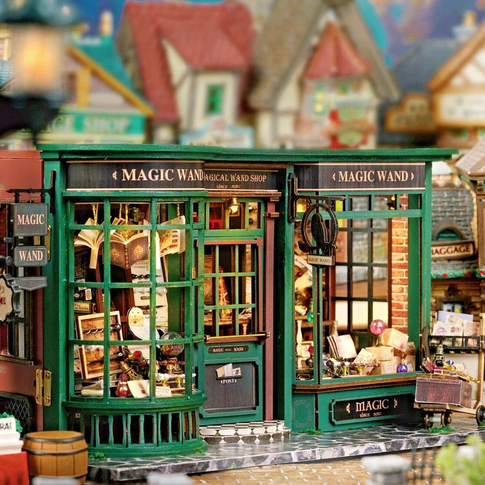 Cuteroom Harry Potter inspired Book Nook Kit DIY Miniature House Kit - Magic Wand