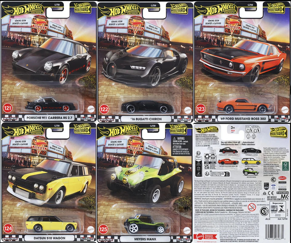 Hot Wheels Premium Imported 2025 Boulevard Exclusive Collection - Set Of 5