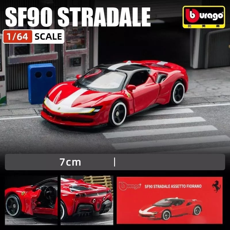 Official Bburago SF90 Stradale Fiorano - 1 : 64 Diecast Scale Model
