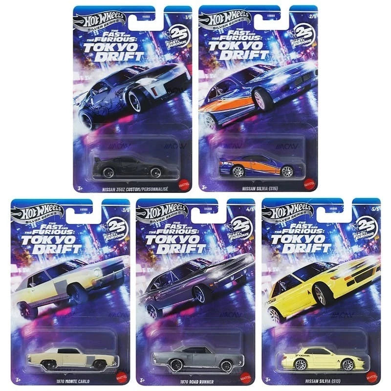 Hot Wheels Imported Silver Series 2026 Fast and Furious Tokyo Drift 1:64 Scale - Set Of 5