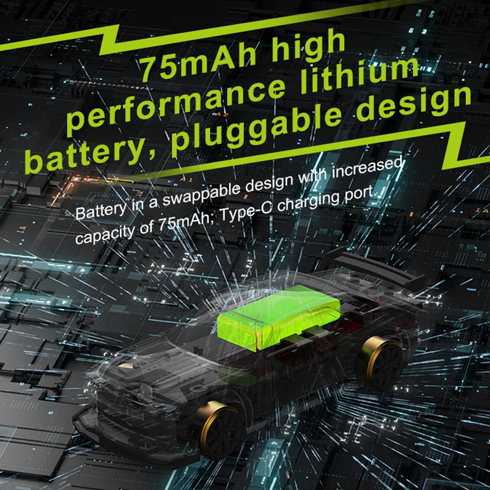 Turbo Racing 1:76 Scale C65 Drift RC Car with Gyro Mini Full Proportional Green Car (No Cod Allowed On This Product) - Prepaid Orders Only