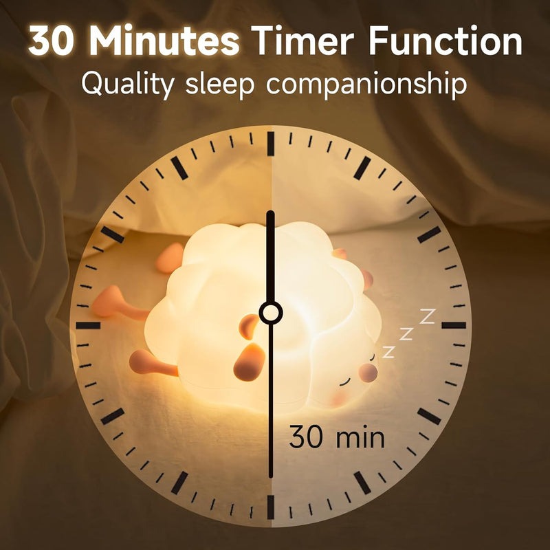 Cute Sleeping Sheep 3D Silicon Colour - Changing Touch Lamp