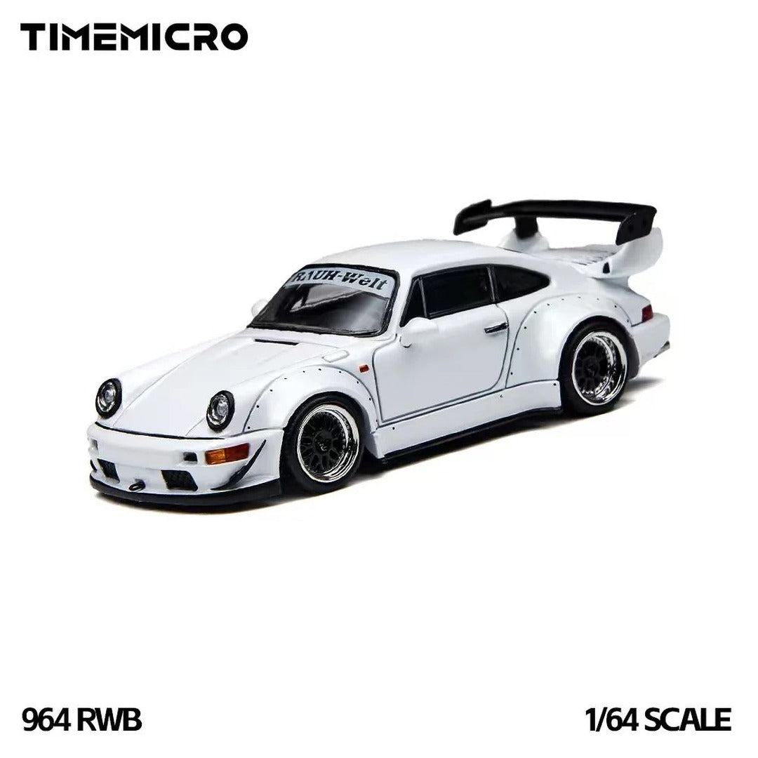 TimeMicro Porsche 964 RWB White 1:64 Scale Alloy Diecast Model Car