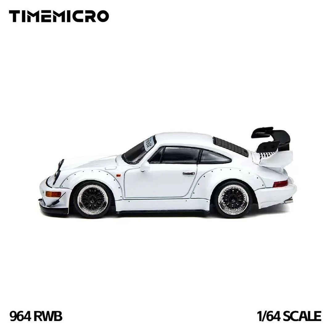 TimeMicro Porsche 964 RWB White 1:64 Scale Alloy Diecast Model Car