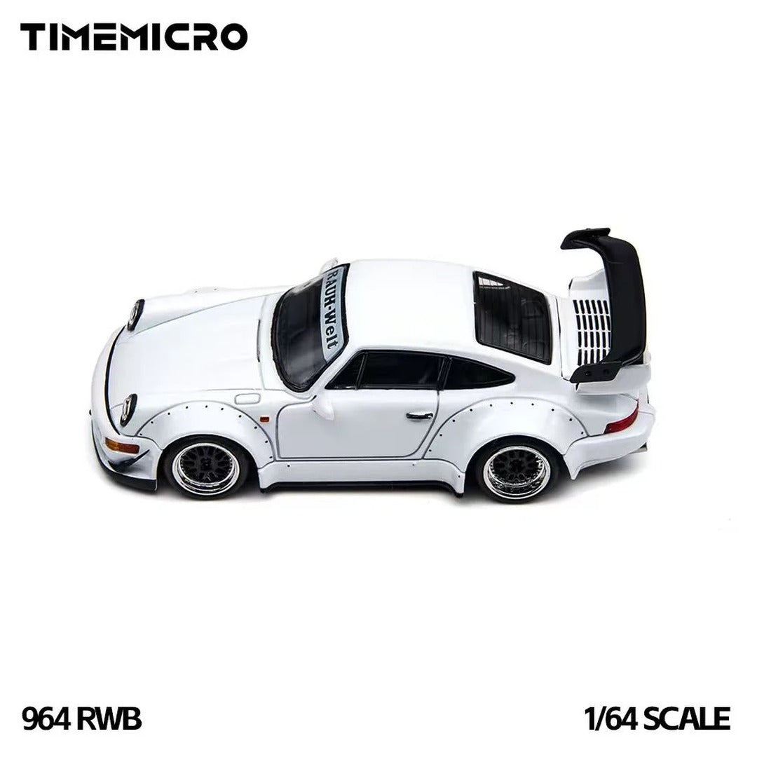 TimeMicro Porsche 964 RWB White 1:64 Scale Alloy Diecast Model Car