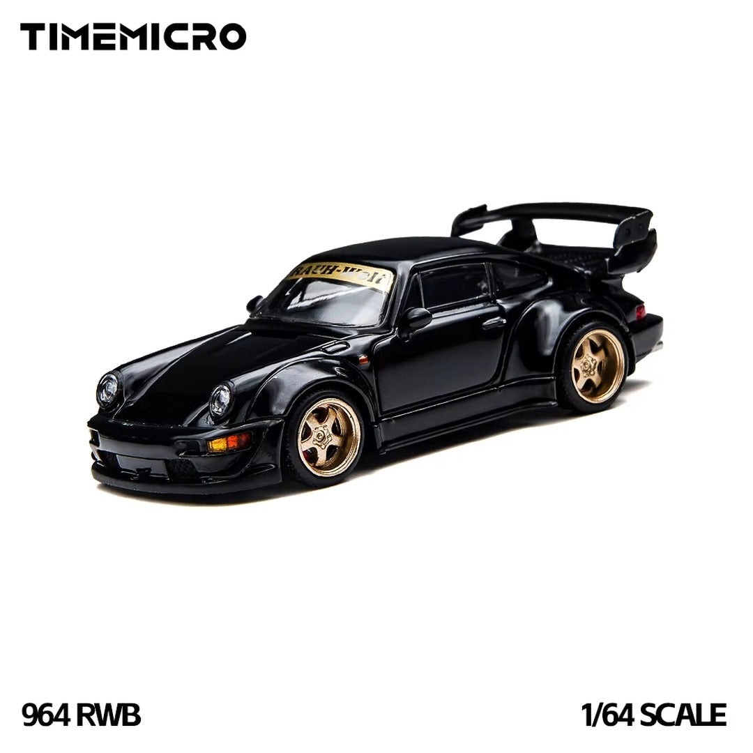 TimeMicro RWB 964 Black 1:64 Scale Alloy Diecast Model Car