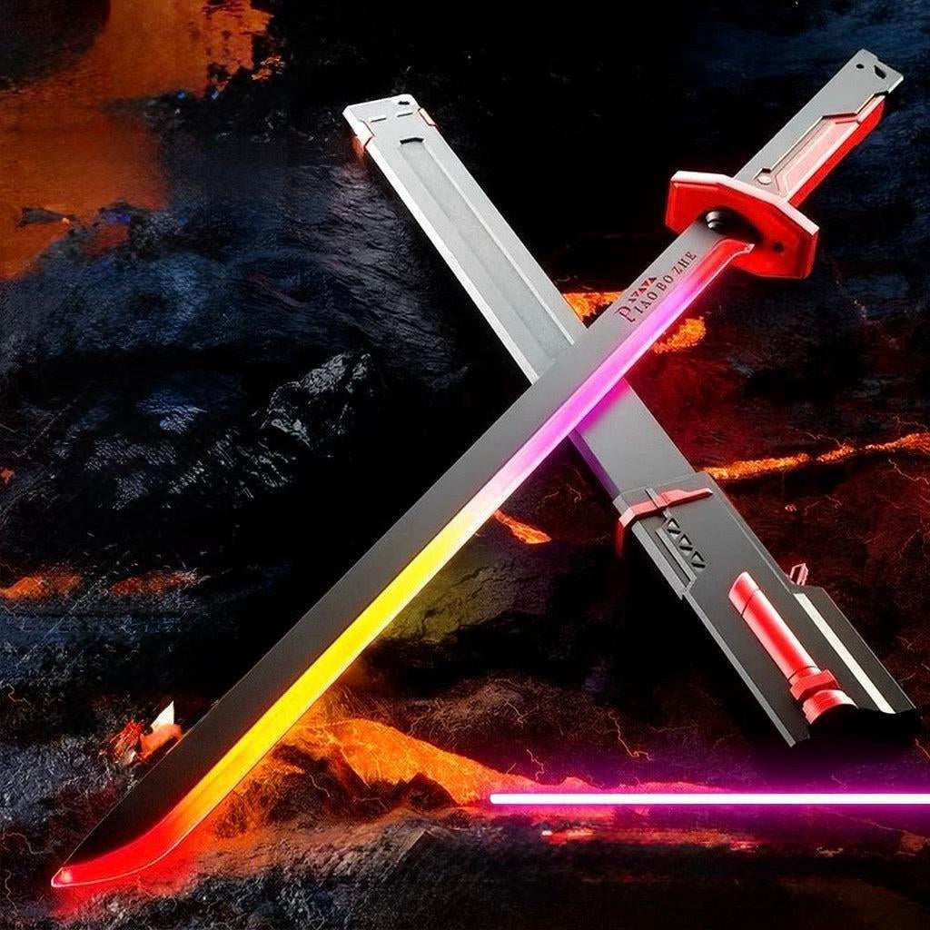 Flowing Colorful Lightsaber Led Black Sword with Spark & Smoke Effect - Usb Chargeable (Partial Cash on delivery allowed on this product)