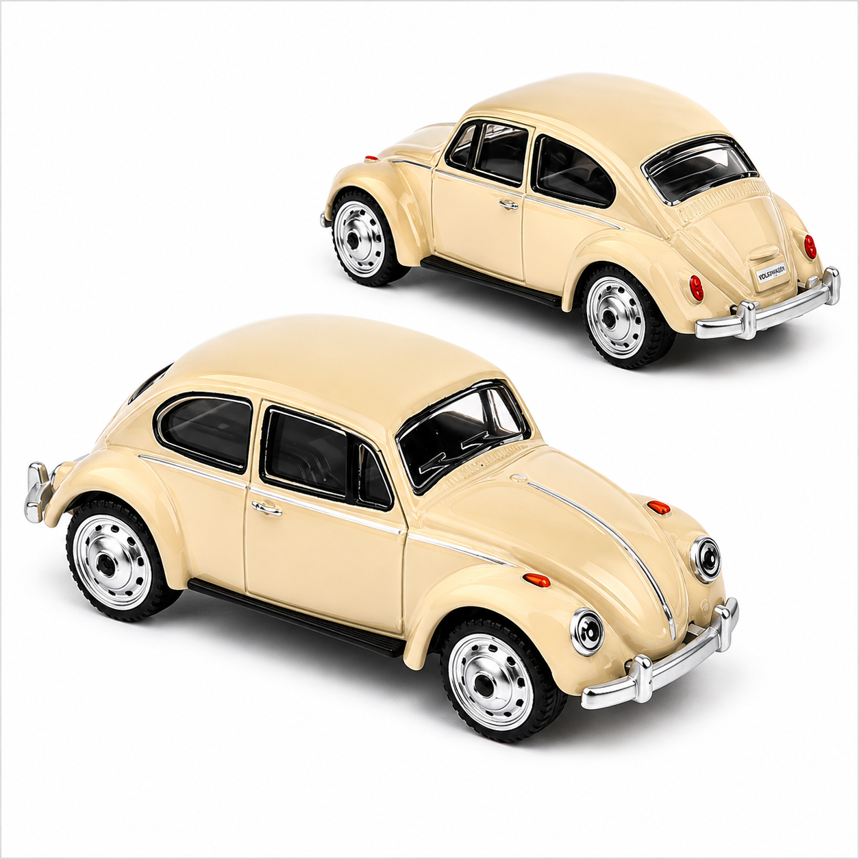 CCA 1:64 Classic Volkswagen Beetle Diecast Model – Vintage Alloy Car with Suspension