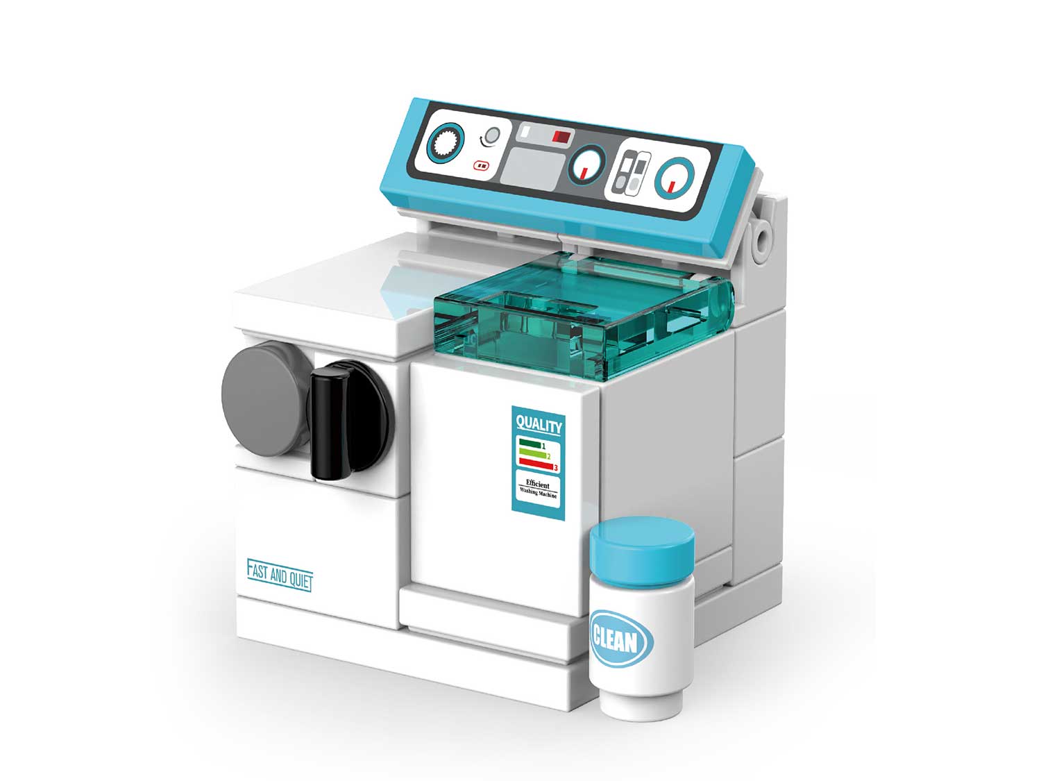 Decool 3D DIY Household Mini-Furiture Blocks for Decor - Household Washing Machine