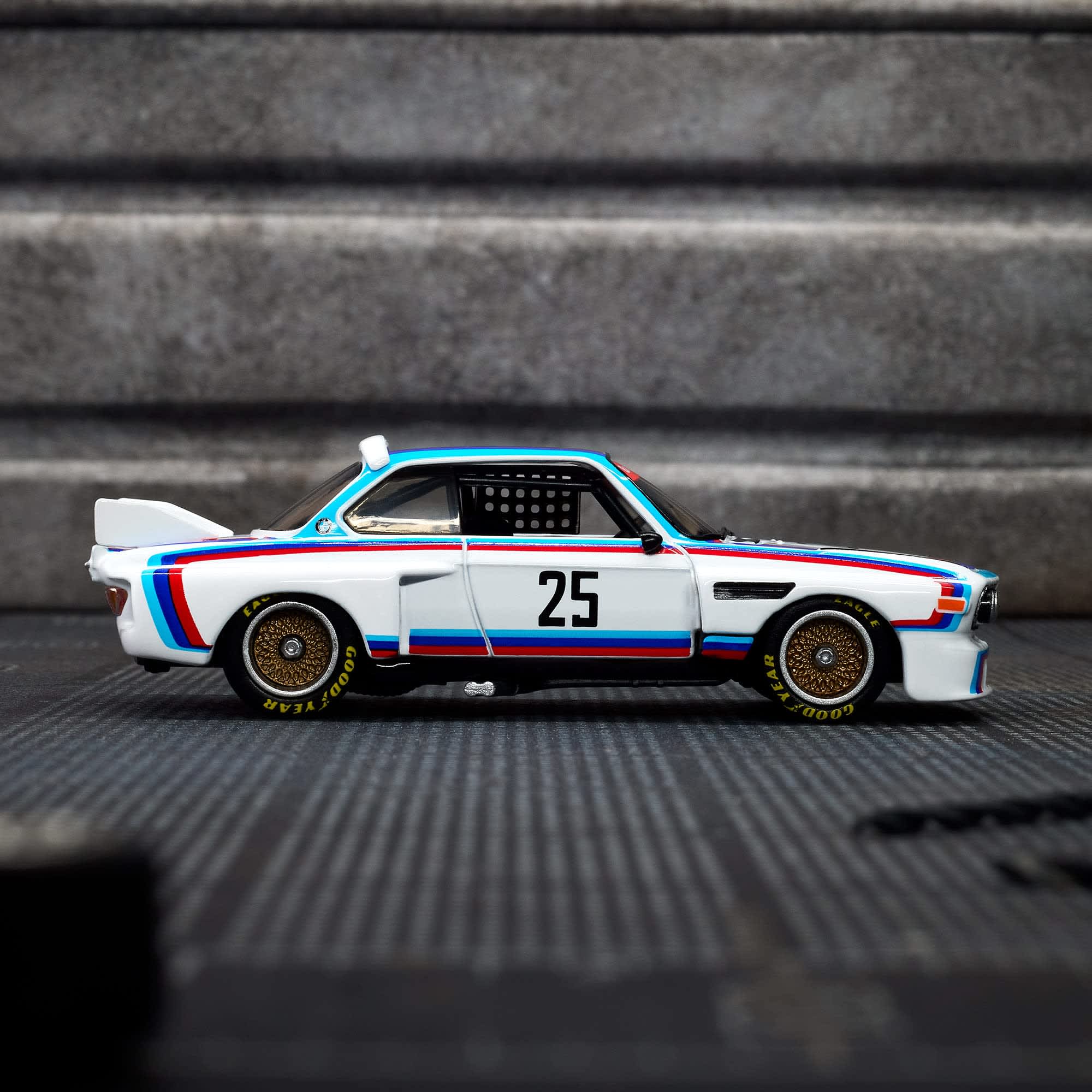 Hot Wheels Scale 1:64 Imported Elite 64 1975 BMW 3.0 CSL Race Vehicle Exclusive Collection
