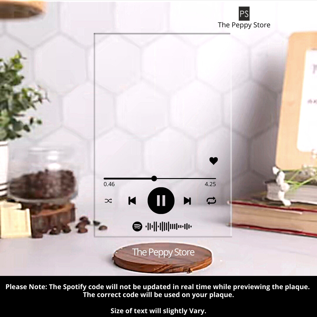PERSONALISED SPOTIFY ACRYLIC MUSIC PLAQUE ( COD NOT ALLOWED ON THIS PRODUCT ) - ThePeppyStore