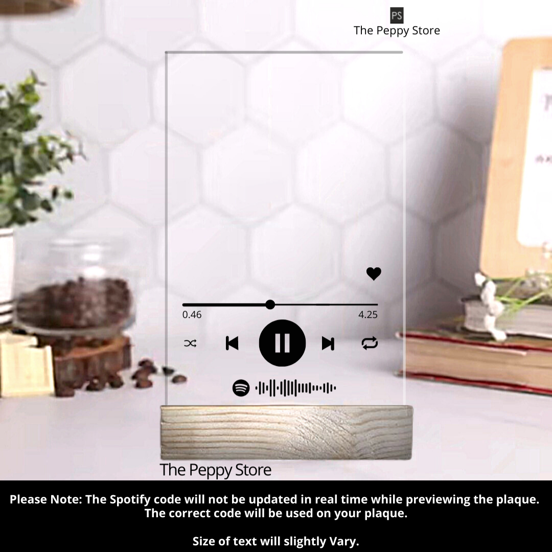 PERSONALISED SPOTIFY ACRYLIC MUSIC PLAQUE ( COD NOT ALLOWED ON THIS PRODUCT ) - ThePeppyStore