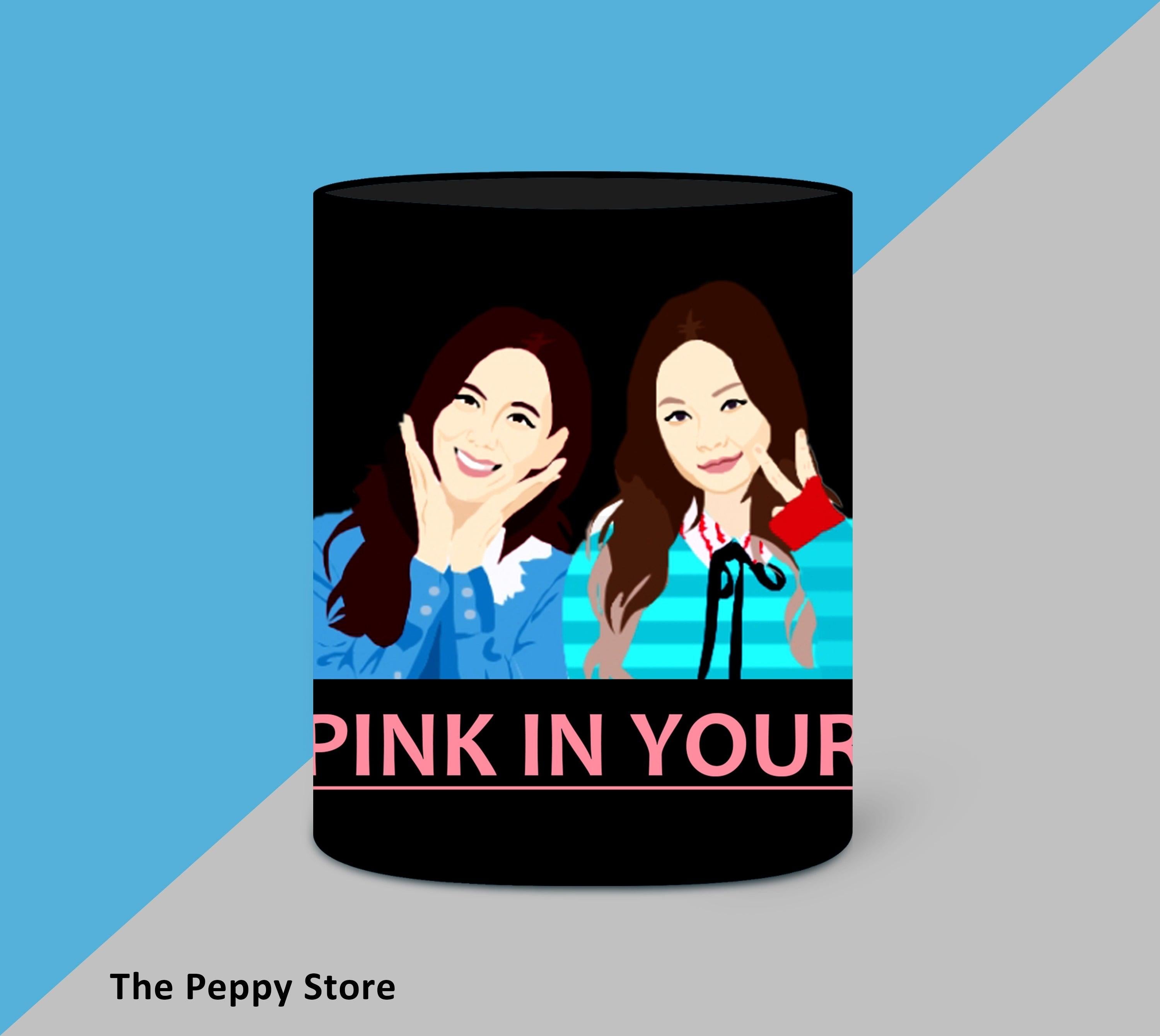 Black Pink Character Black Mug - ThePeppyStore