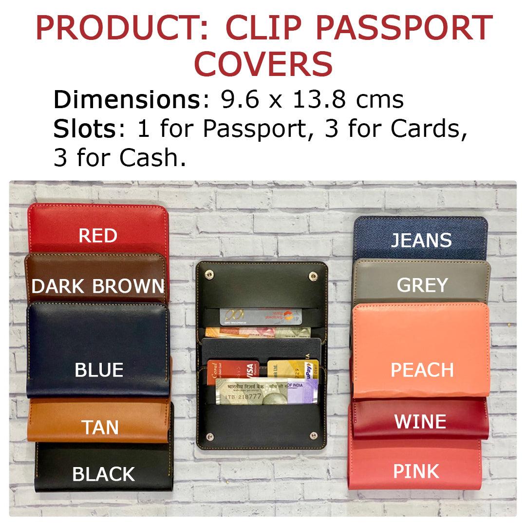 Personalized Clip Passport Cover ( No Cash on delivery Allowed on Personalized Orders ) - ThePeppyStore