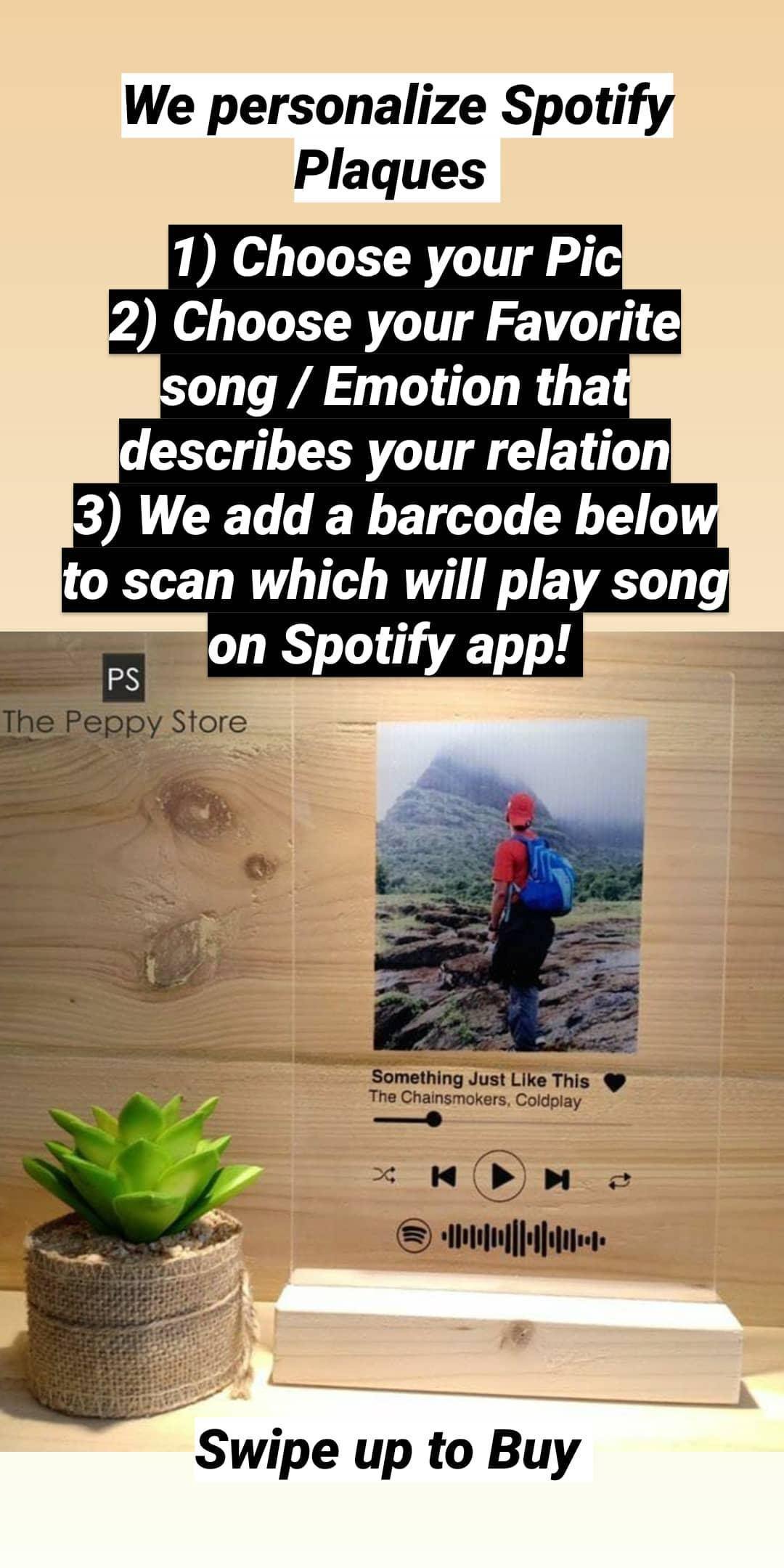 PERSONALISED SPOTIFY ACRYLIC MUSIC PLAQUE ( COD NOT ALLOWED ON THIS PRODUCT ) - ThePeppyStore