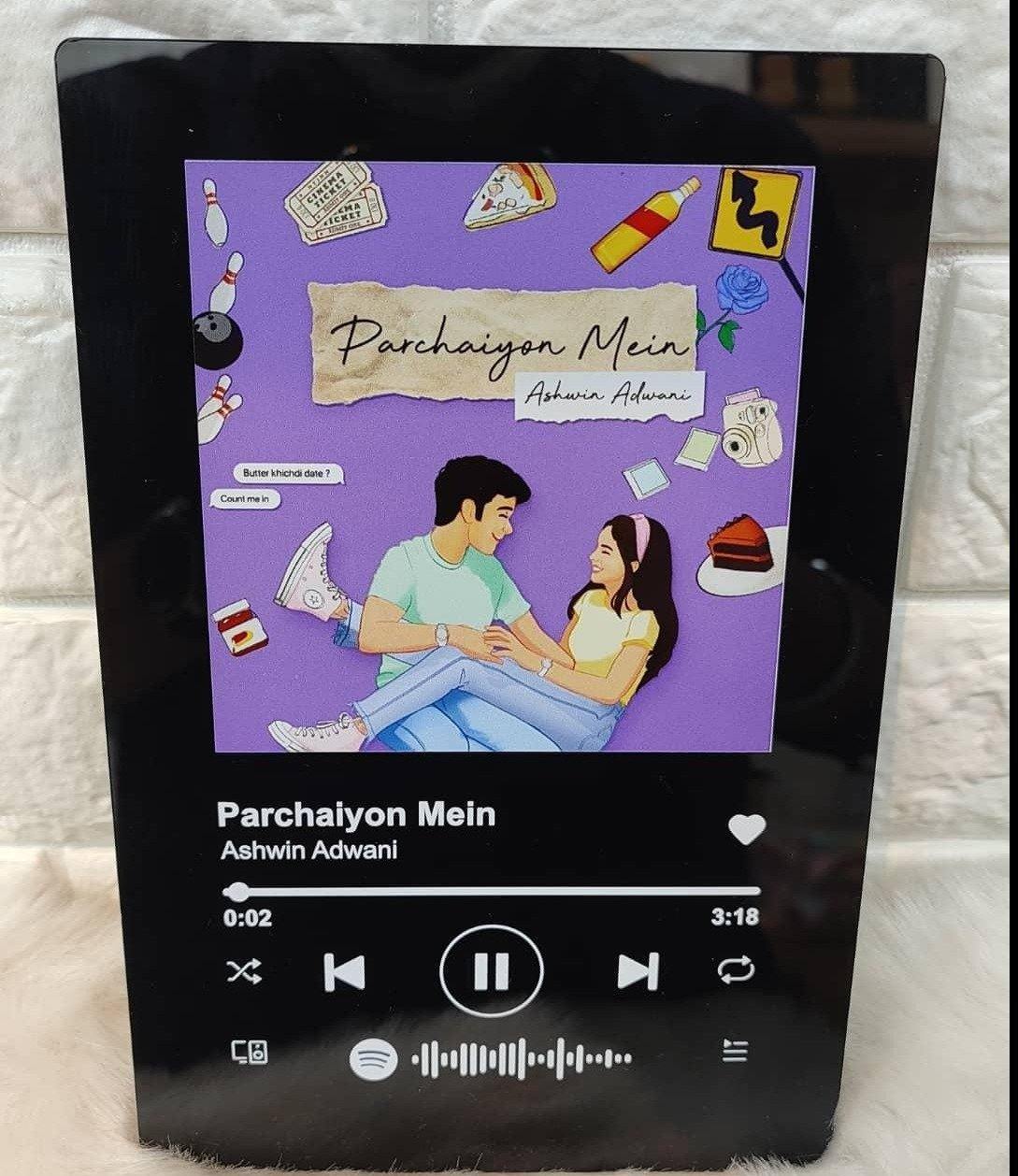 Black customised Spotify Song Layout Music Plaque - Black - ThePeppyStore