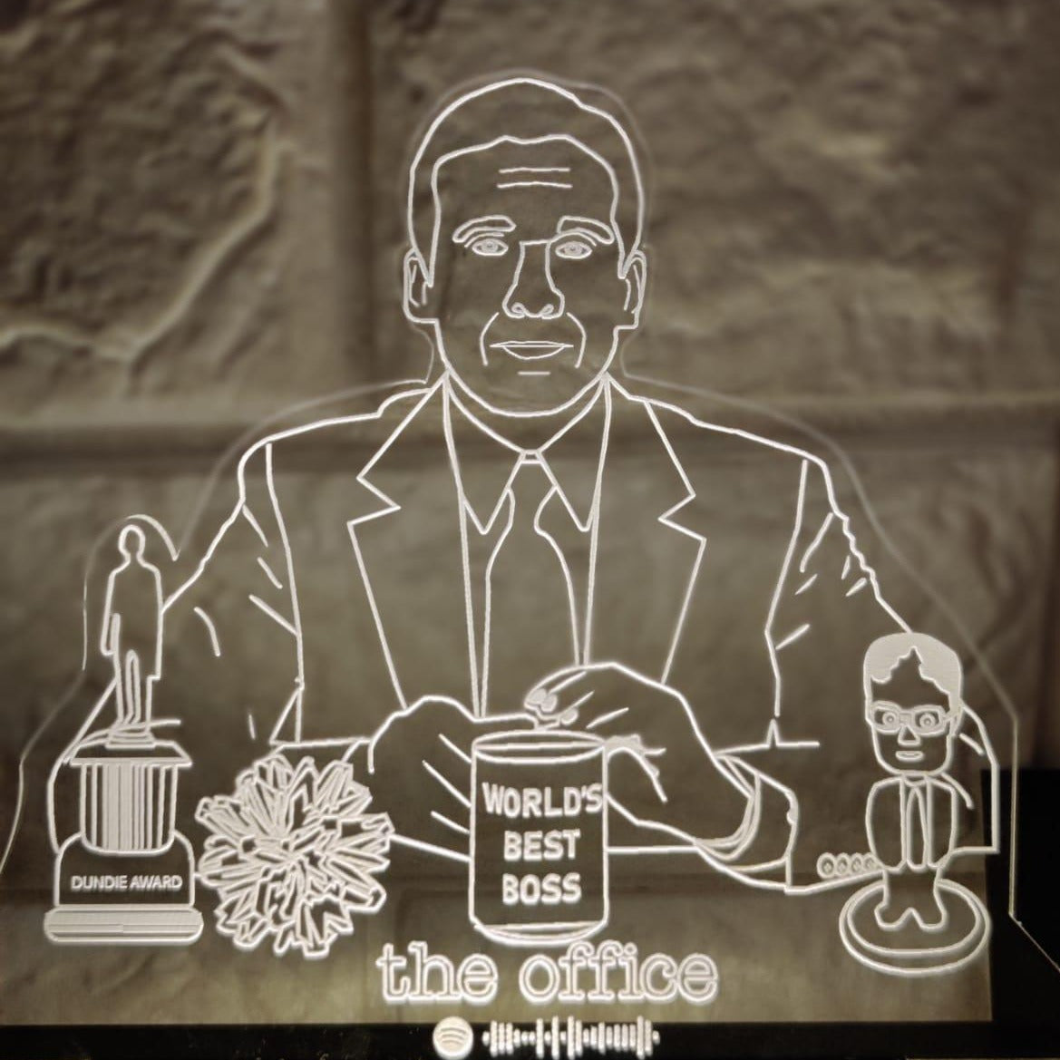 THE OFFICE - MICHAEL SCOTT LED PLAQUE WITH STAND - ThePeppyStore