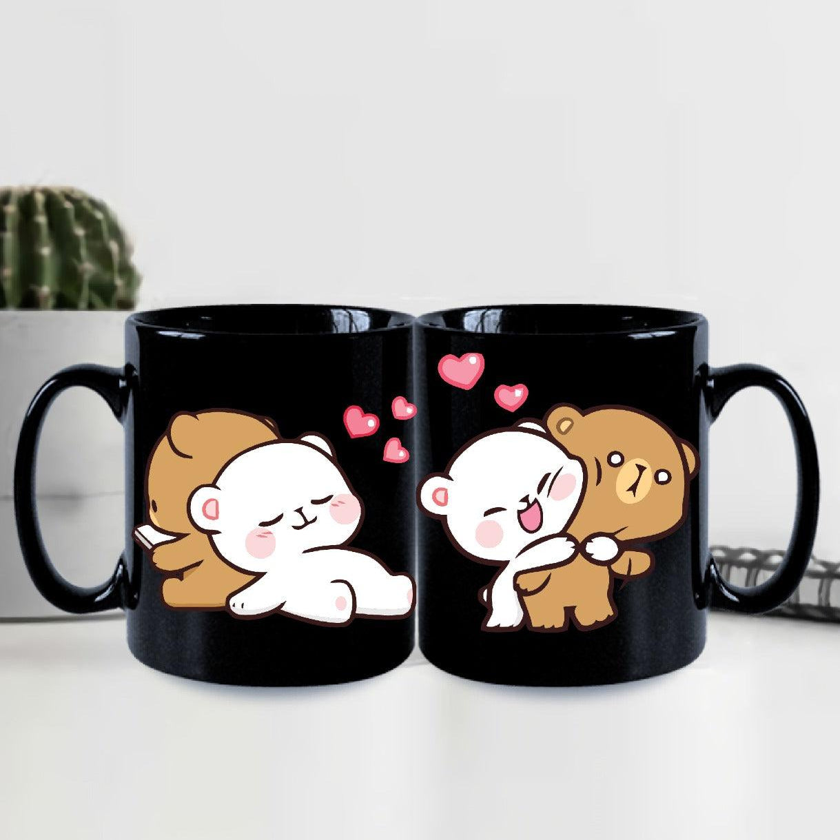 Milk And Mocha Black Mug - ThePeppyStore