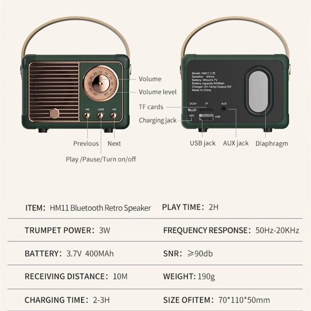 Aesthetic Retro Bluetooth Speaker (Select From DropDown) - ThePeppyStore