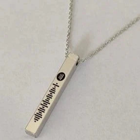 Personalised Spotify Engraved Bar Necklace - Select From Drop Down Menu (No Cash On Delivery Allowed On This Product) - Prepaid Orders Only