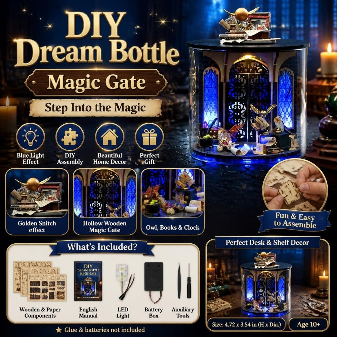 DIY Dream Bottle Magic Gate miniature house kit - what's included and features