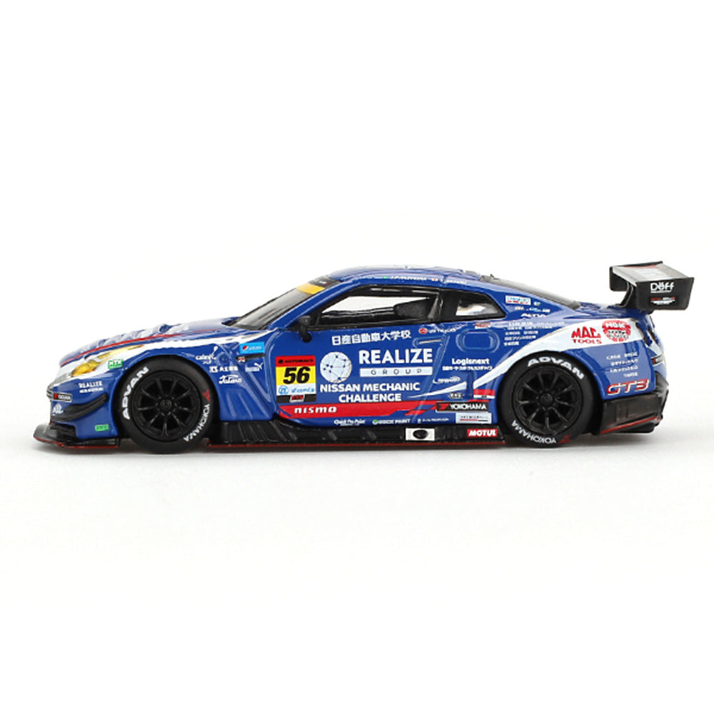Mini GT Code 859 Nissan GT-R Nismo GT3 #56 2023 Super GT Series Realize Nissan GT-R Mechanic Challenge Kondo Racing