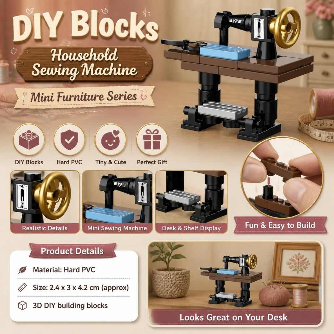 Decool 3D DIY Household Mini-Furniture Blocks Sewing Machine - product details