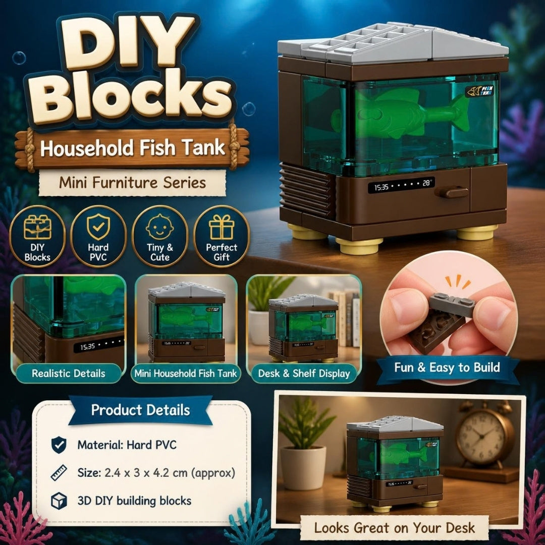 Decool 3D DIY Household Mini-Furniture Blocks Fish Tank - product details