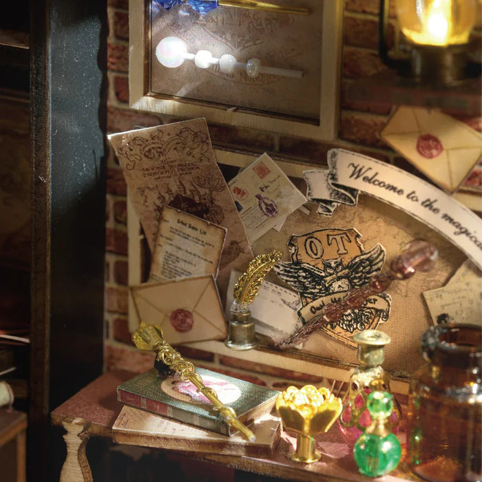 Cuteroom Harry Potter inspired Book Nook Kit DIY Miniature House Kit - Magic Wand