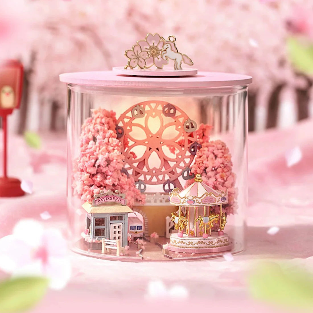Sakura Scenery 3D DIY Decor Miniature House Kit in Dream Bottle Series 3D DIY Decor