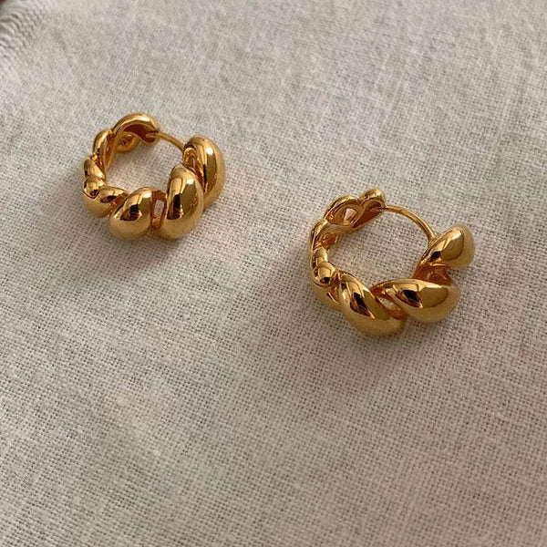 Twisted Croissant Minimal Hoops (Select From Drop Down Menu)