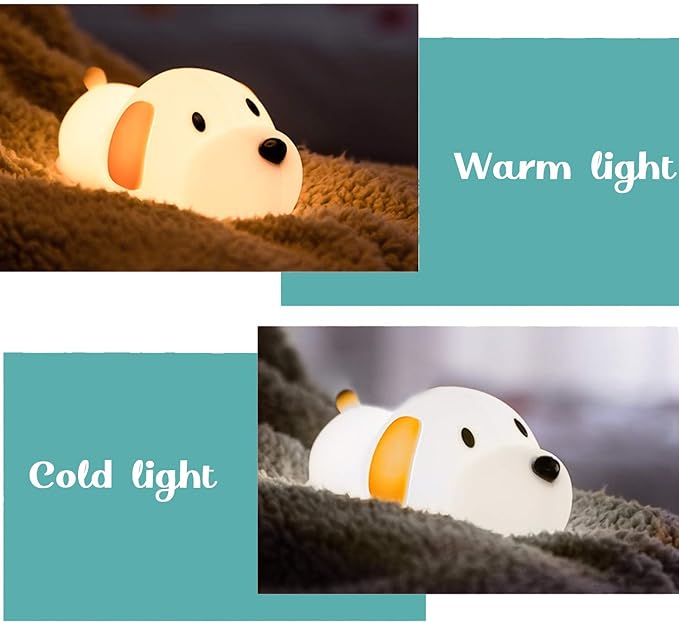 Cute Puppy 3D Silicon RGB Colour-Changing Chargeable Touch Lamp