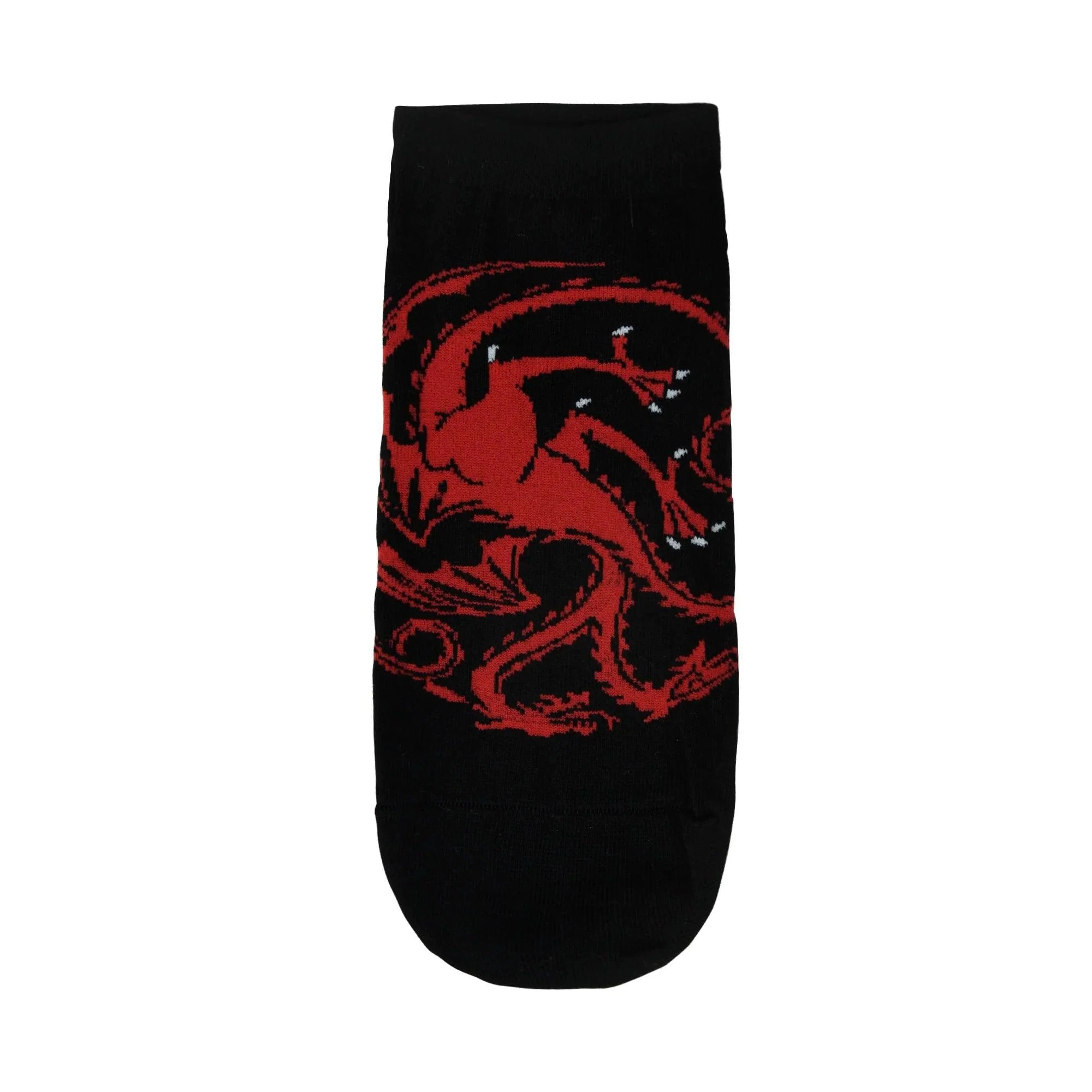 Game Of Thrones House Targaryen Ankle Length Socks For Men - Black - ThePeppyStore