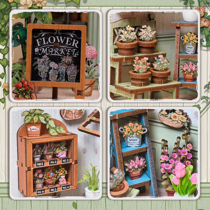 CUTEBEE DIY Book Nook Kit - Champs-Élysées Florist