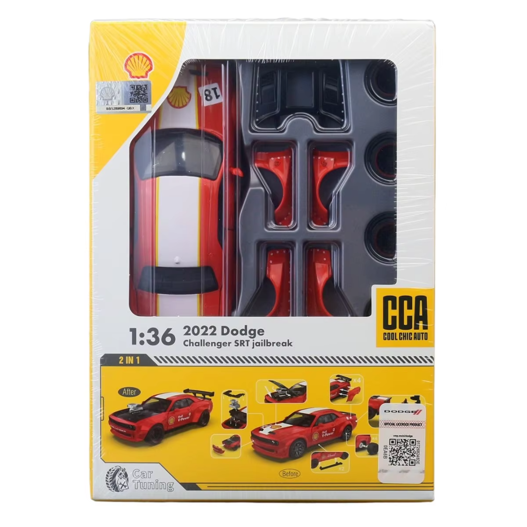 1:36 Scale 2022 CCA Dodge Challenger SRT Jailbreak 2-in-1 Die-Cast Model Car