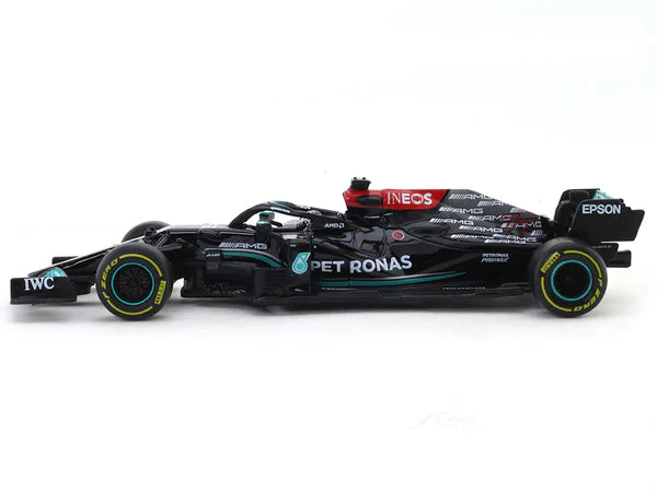 Bburago - 1/43 Scale Model Compatible with Mercedes Compatible with AMG W12 E Performance F1 Racing # 77 Compatible with Valtteri Bottas 2021 (Black)) - (No Cash On Delivery Allowed On This Product