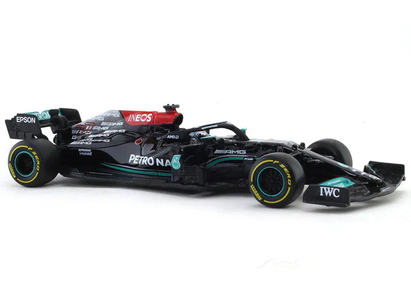 Bburago - 1/43 Scale Model Compatible with Mercedes Compatible with AMG W12 E Performance F1 Racing # 77 Compatible with Valtteri Bottas 2021 (Black)) - (No Cash On Delivery Allowed On This Product