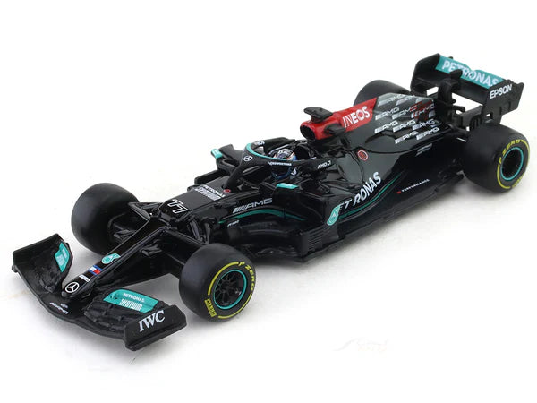 Bburago - 1/43 Scale Model Compatible with Mercedes Compatible with AMG W12 E Performance F1 Racing # 77 Compatible with Valtteri Bottas 2021 (Black)) - (No Cash On Delivery Allowed On This Product