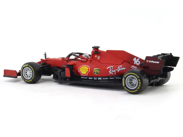 Bburago - 1/43 Scale Model Compatible with Ferrari SF21 - 16 Compatible with Charles Leclerc 2021 Model Car (Red) - (No Cash On Delivery Allowed On This Product